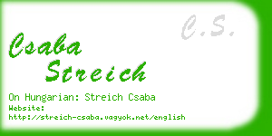csaba streich business card